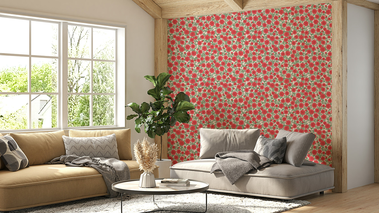 Soft pink floral wallpaper for walls

