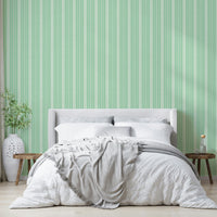 Merry Cherry Green Stripe Wallpaper full view

