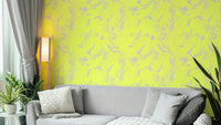 Bright neon yellow brushstroke wallpaper pattern

