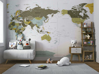 Stylish educational mural wallpaper close-up

