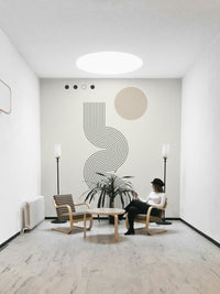 Retro-inspired wall mural design detail

