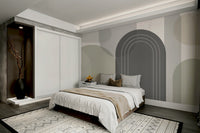 Living room with soft arches wall mural

