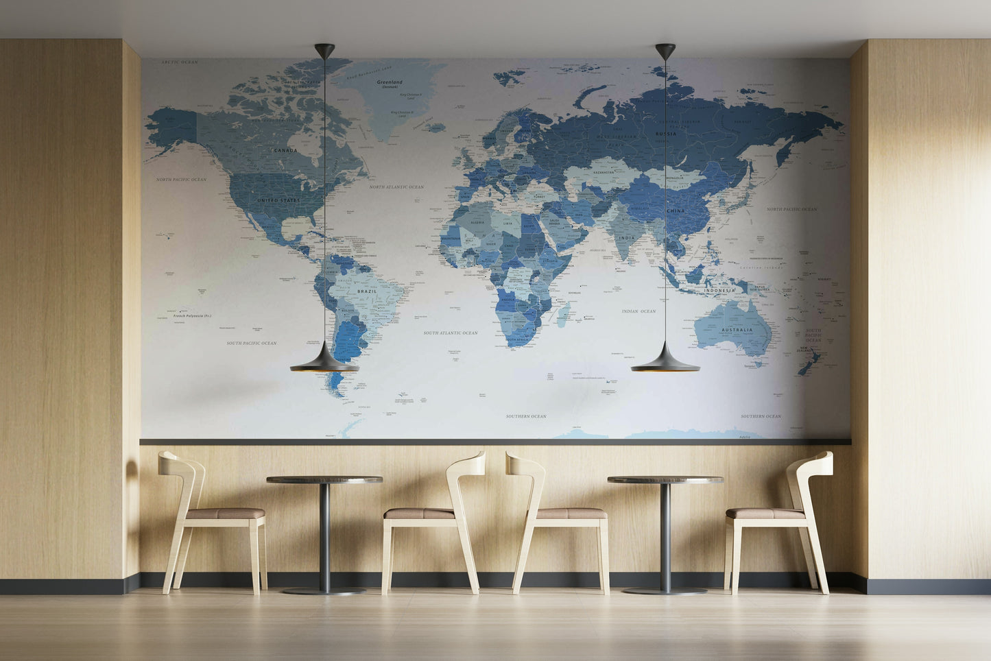 Durable and easy to install map wallpaper

