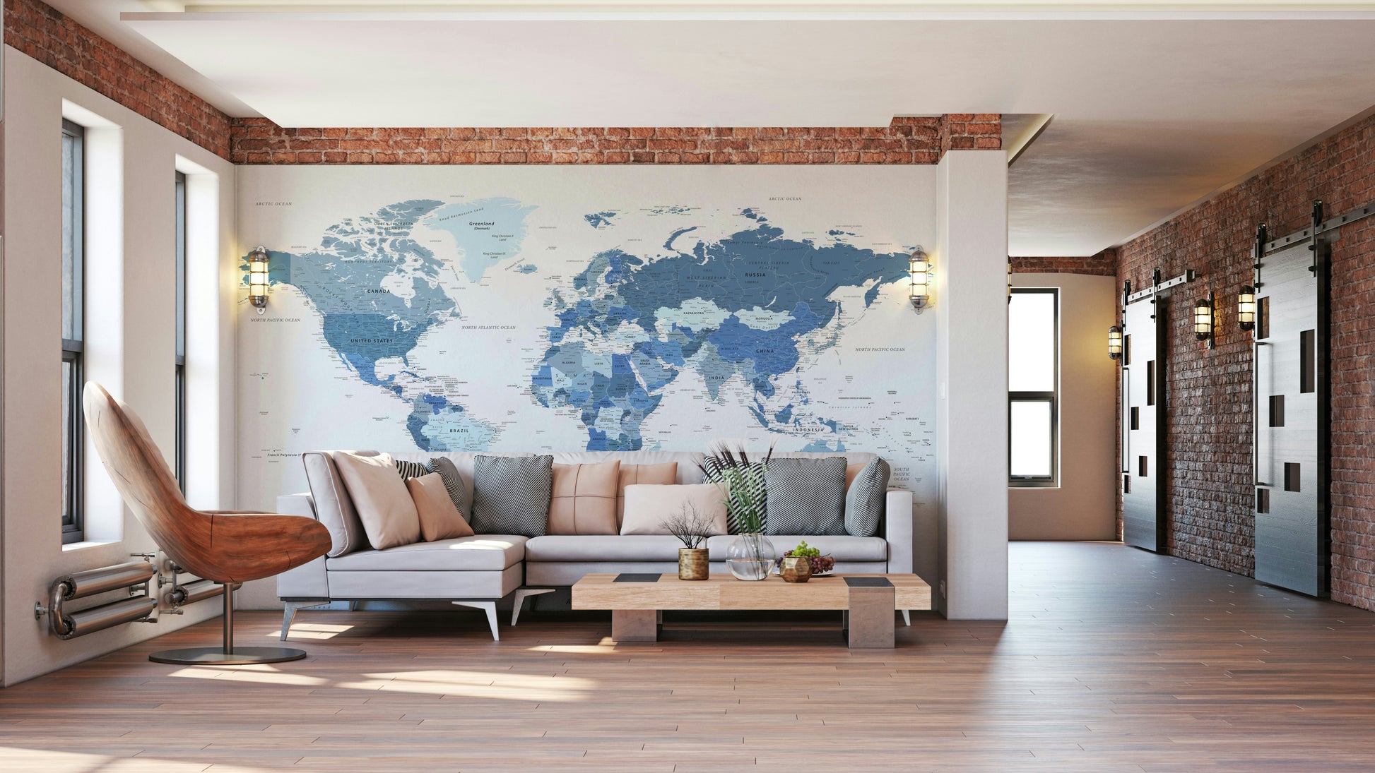 Educational world map wallpaper for walls

