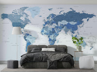 Stylish educational mural wallpaper close-up

