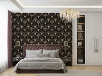 Statement Art Deco wallpaper with bold contrast

