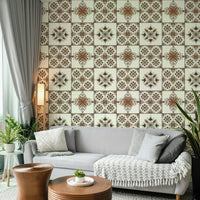 Geometric floral wallpaper mural
