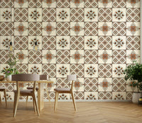 Traditional tile pattern mural
