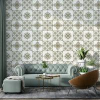 Traditional tile pattern mural
