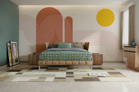 Close-up of soft curved shapes mural wallpaper

