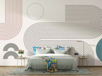 Curved lines wallpaper texture detail

