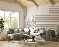 Vibrant retro wall mural design close-up

