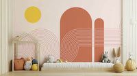 Orange and yellow retro wallpaper for walls

