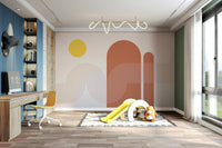 Cozy and energetic mural wallpaper pattern

