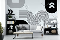 Close-up of clean flowing lines mural wallpaper

