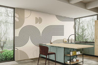 Warm earthy tones retro wallpaper for walls

