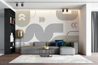 Close-up of flowing wave and geometric shapes

