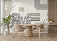 Nostalgic 70s-inspired wall mural design

