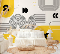 Bold colorful retro wallpaper for walls

