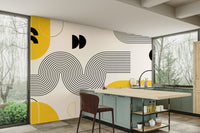 Fun and stylish retro wall mural detail


