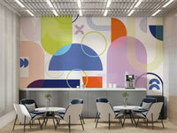 Modern colorful geometric wallpaper for walls

