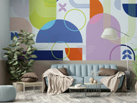 Artistic modern wall mural design detail

