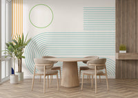 Sleek wall mural with artistic line movement

