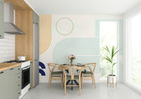 Soft geometric mural for modern interiors

