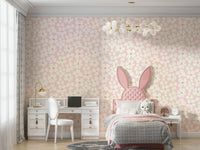 Floral blush bloom wallpaper for living room walls

