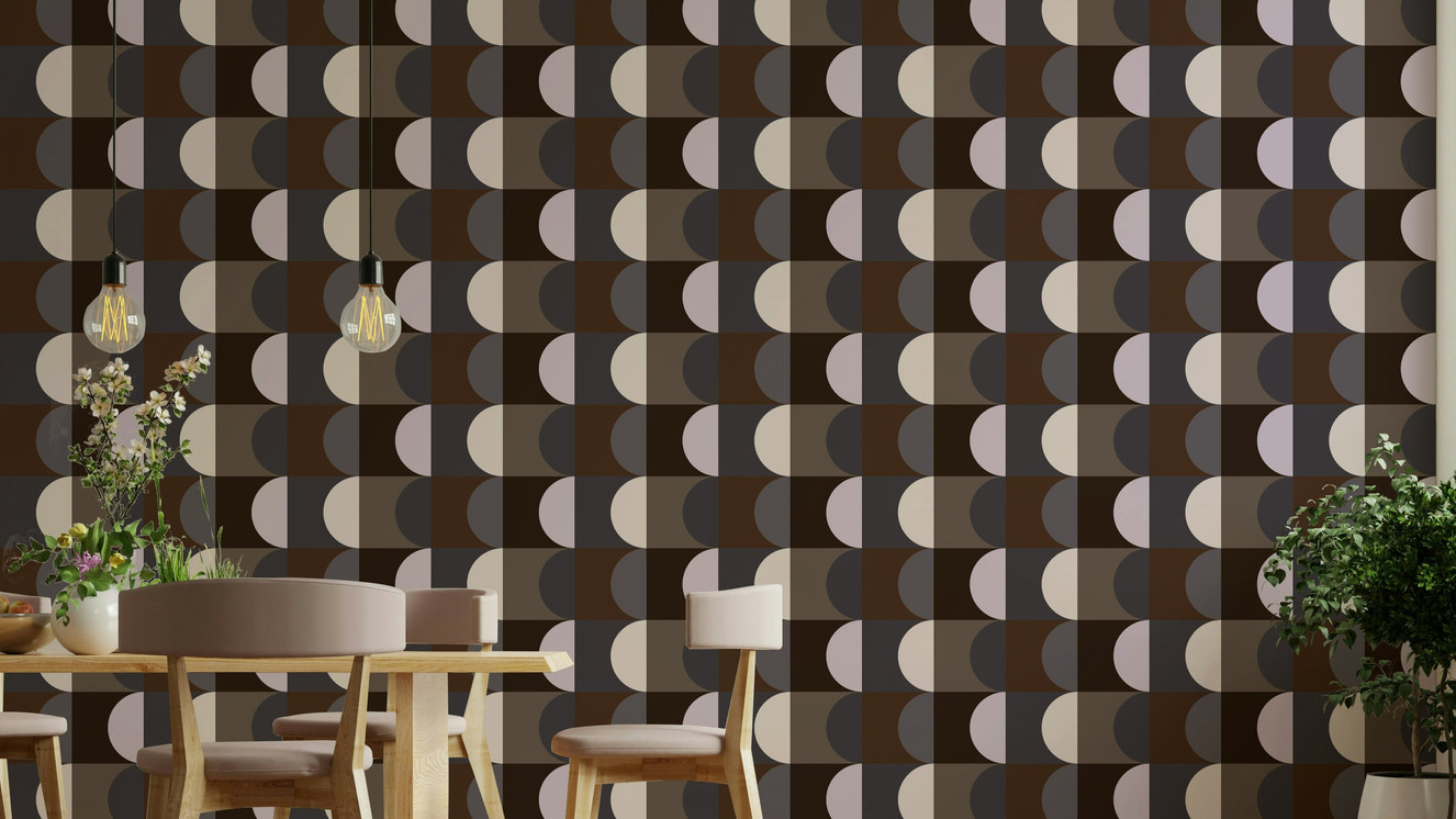 Textured Earthen Echoes Wallpaper on living room wall

