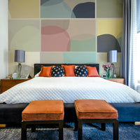 Statement wall with stone shapes

