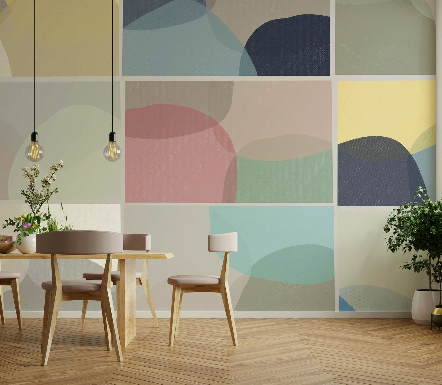 Contemporary geometric mural

