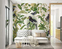 Wallpaper with jungle foliage

