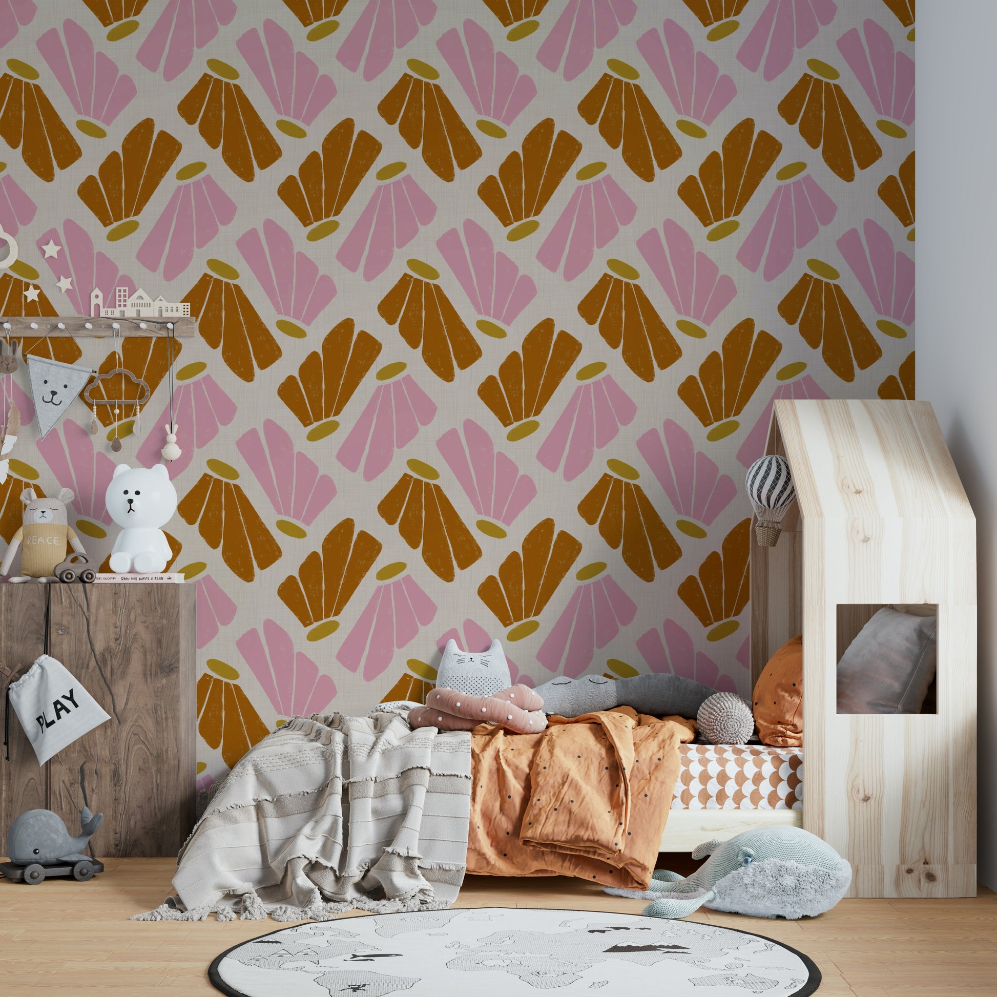 Matisse inspired wallpaper with floral design

