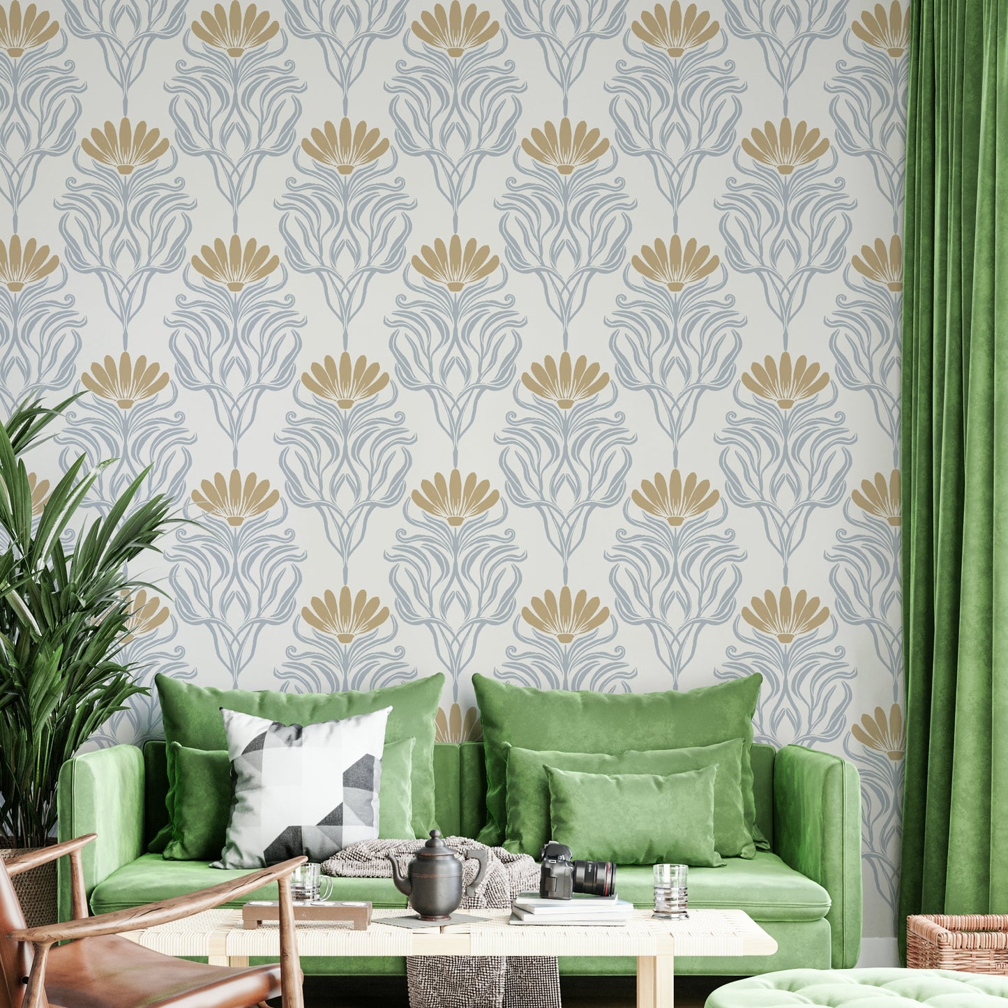 Vintage style wallpaper featuring ancient motifs

