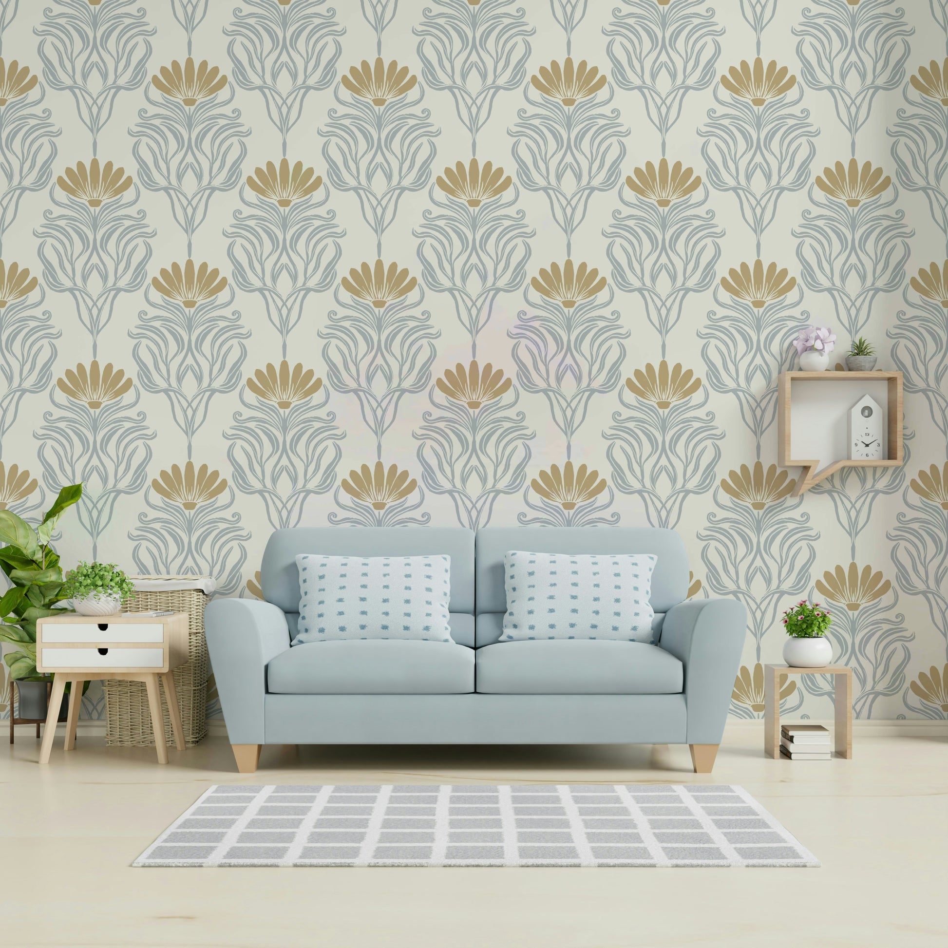 Classic wallpaper with ancient geometric patterns

