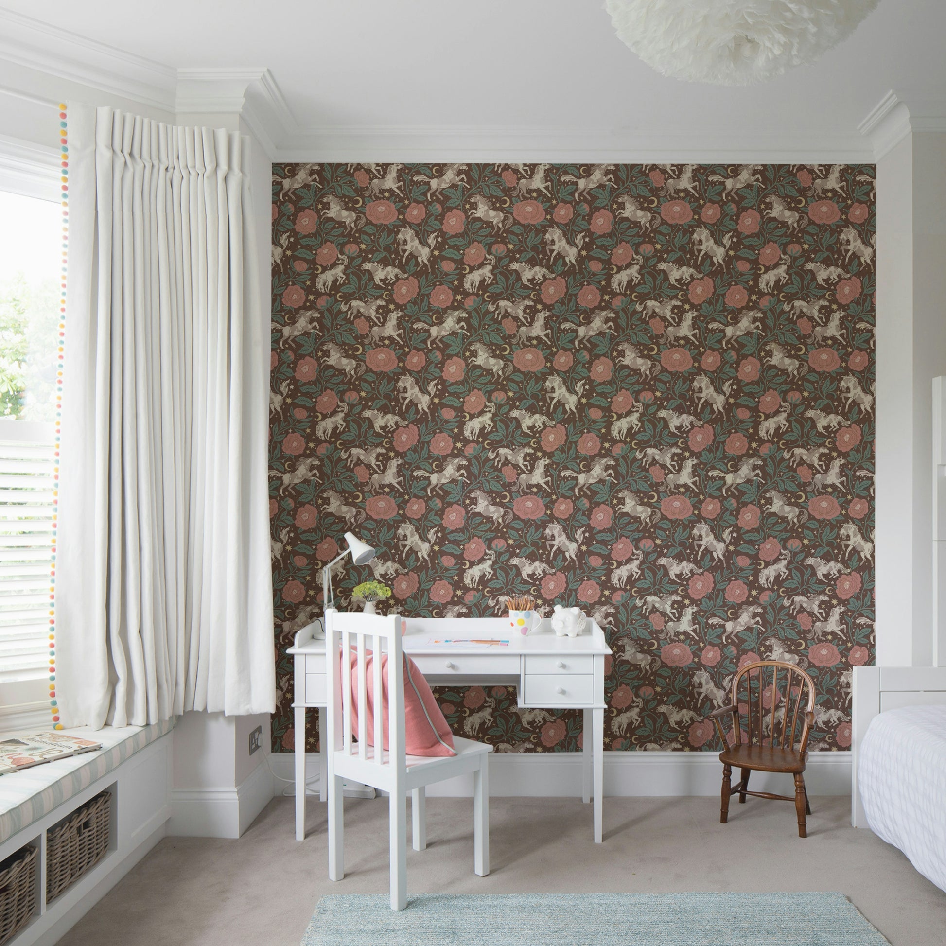 Nursery wallpaper with wild west motifs

