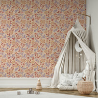 Ponies and Peonies Wild West Americana wallpaper detail

