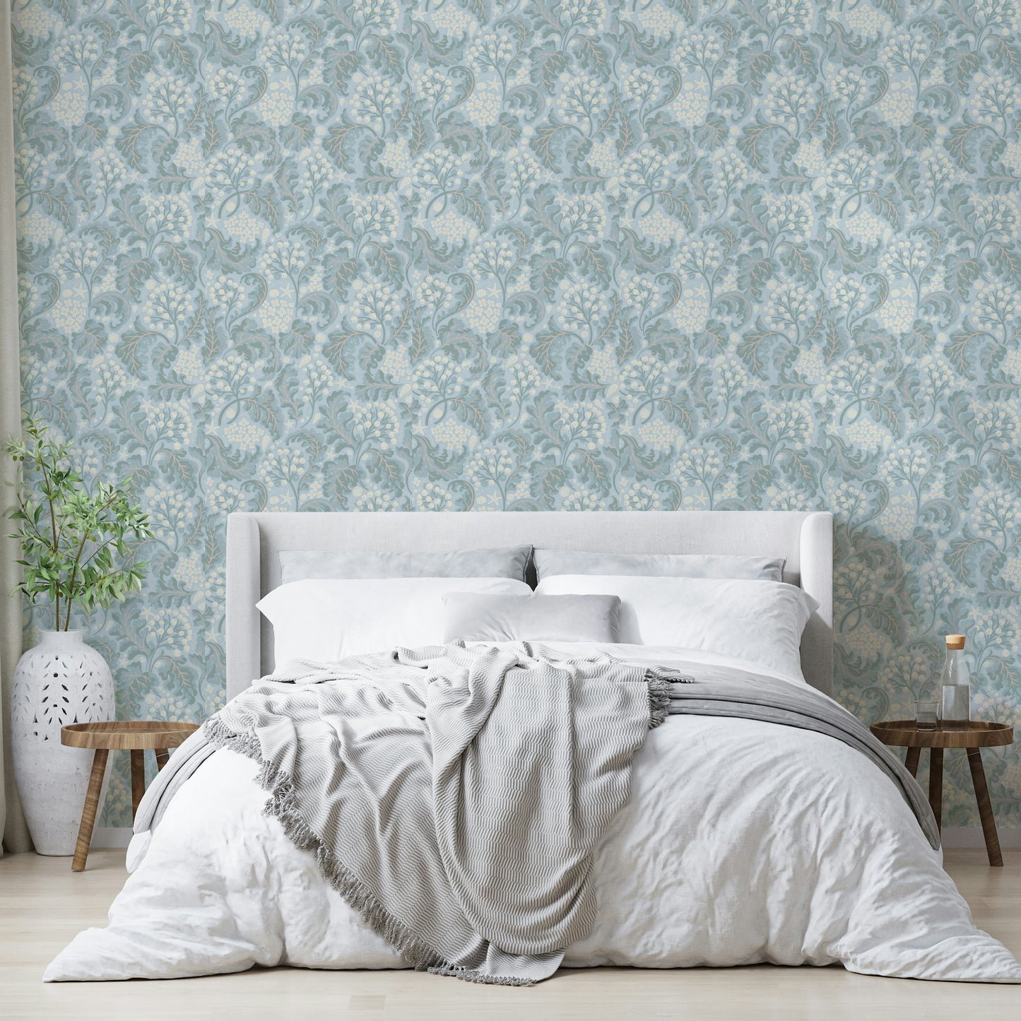 Refreshing wallpaper with delicate leaves

