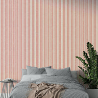 Vibrant red stripe wallpaper close-up

