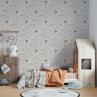 Sketch-style wallpaper mural
