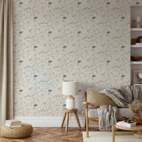 Sketch-style wallpaper mural
