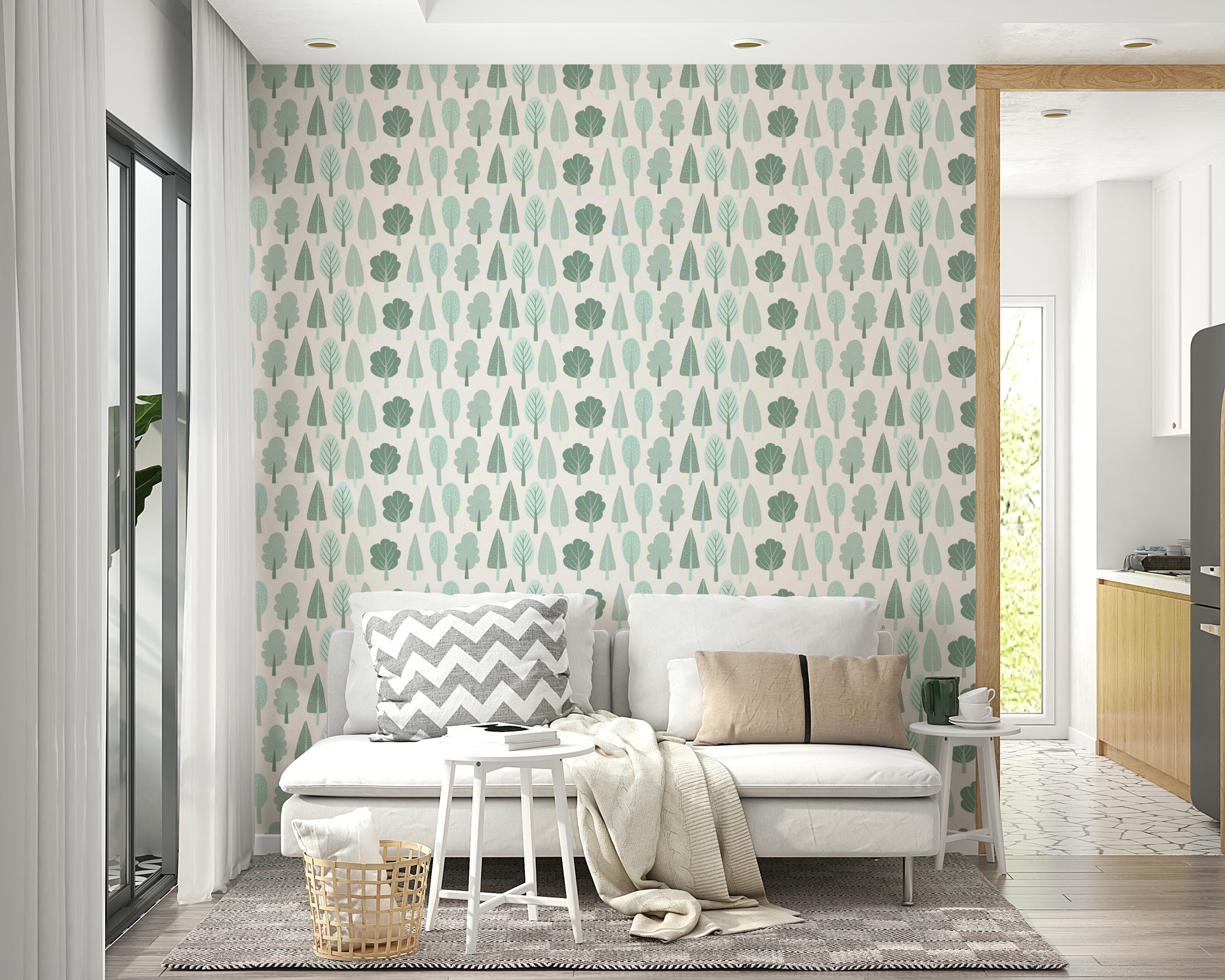 Stylized tree wallpaper mural
