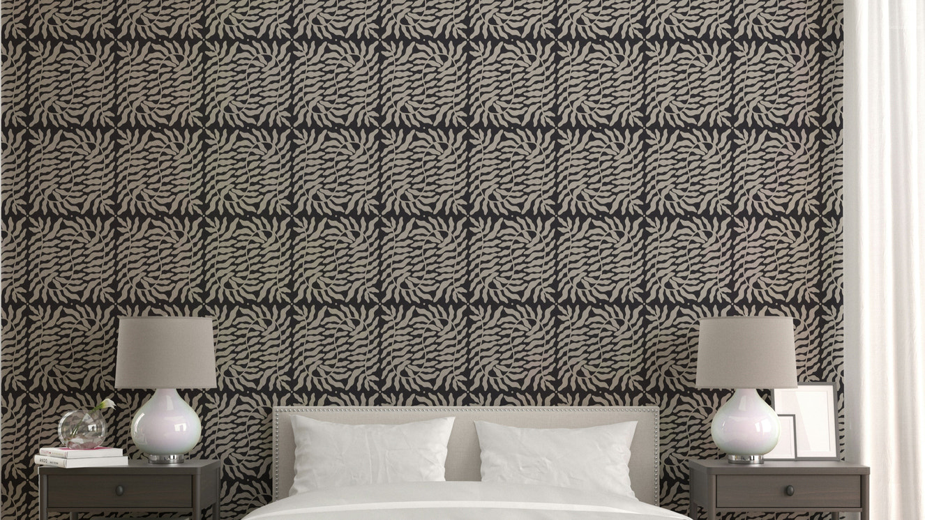 Neutral wallpaper featuring soft fern patterns

