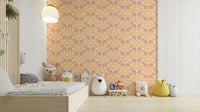Colorful retro flower pattern for walls

