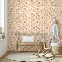Soft daisy wallpaper for cozy boho spaces

