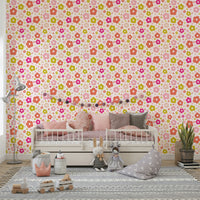 Colorful daisy pattern for joyful interiors

