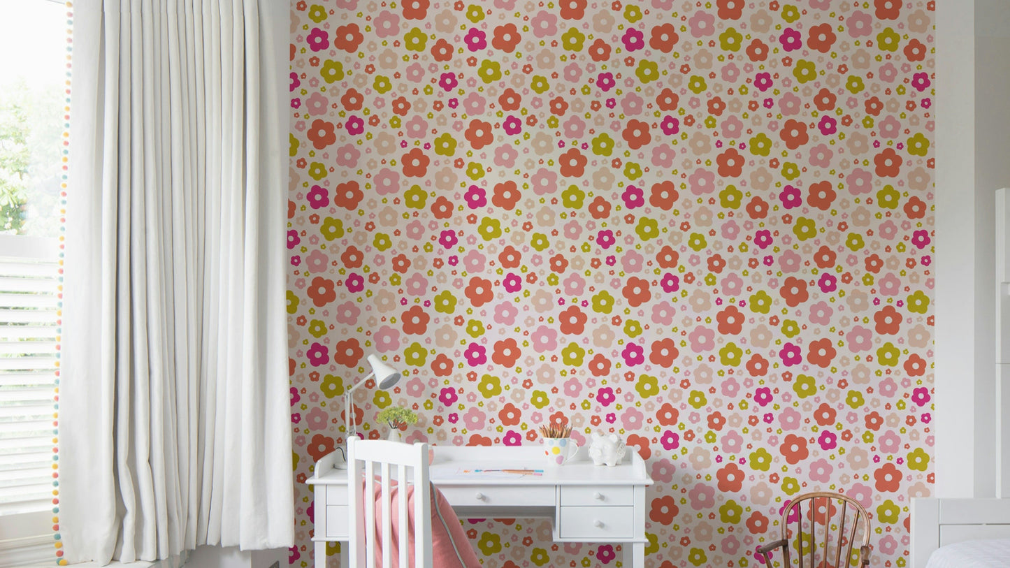 Happy daisies wallpaper with cheerful blooms

