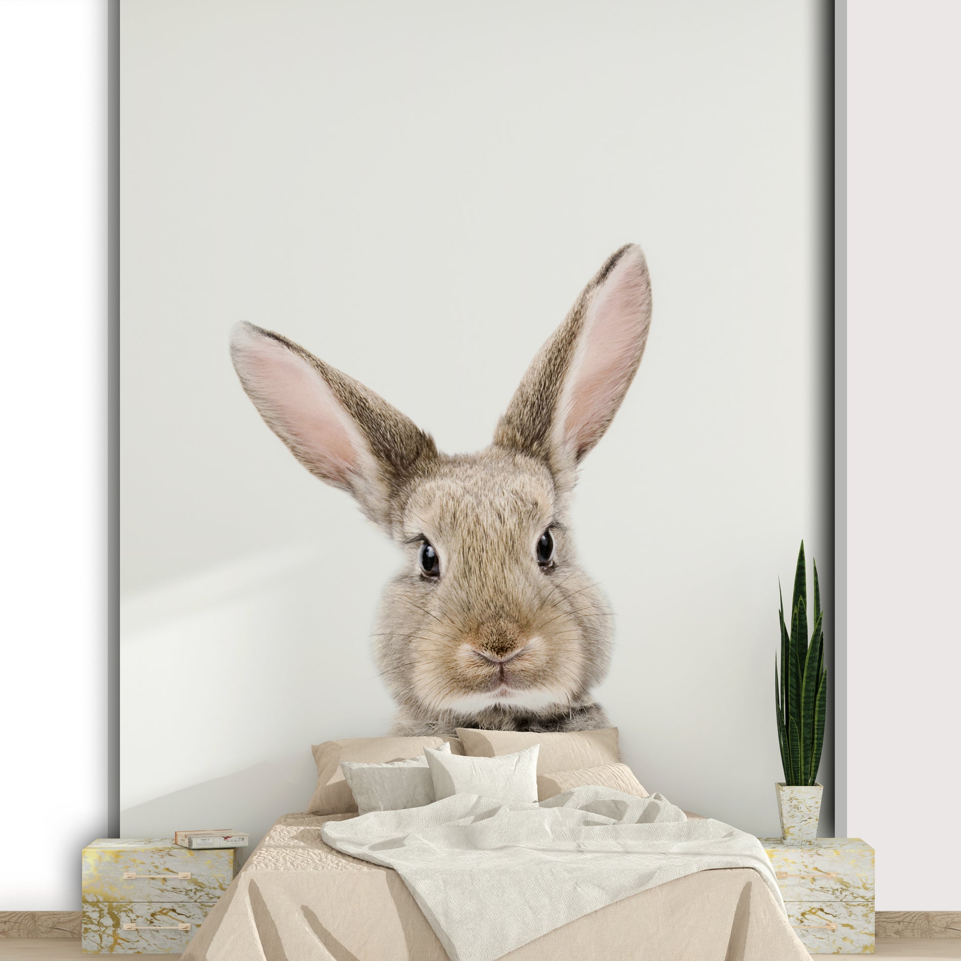 Nursery wallpaper with bunny theme


