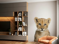 Child’s room wall mural with baby lion

